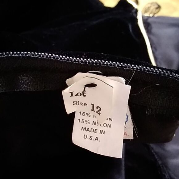 Vintage Karen Lucas For Niki ILGWU Made In USA Velvet Women Dress Size 12 - Picture 8 of 14